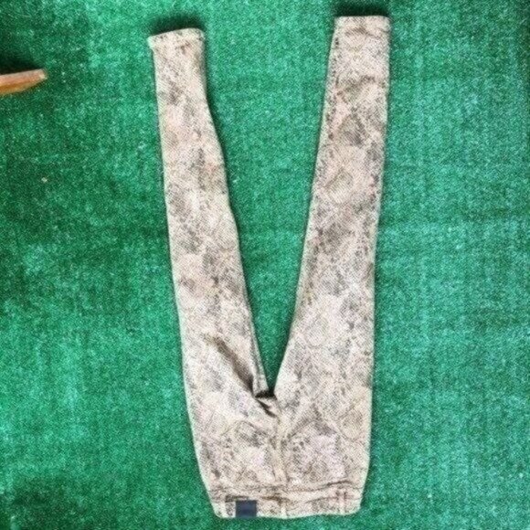 BleuLab 2 in 1 Jeans Double Sided Khaki / Snake Print Skinny Jeans Size 26 - Picture 7 of 8
